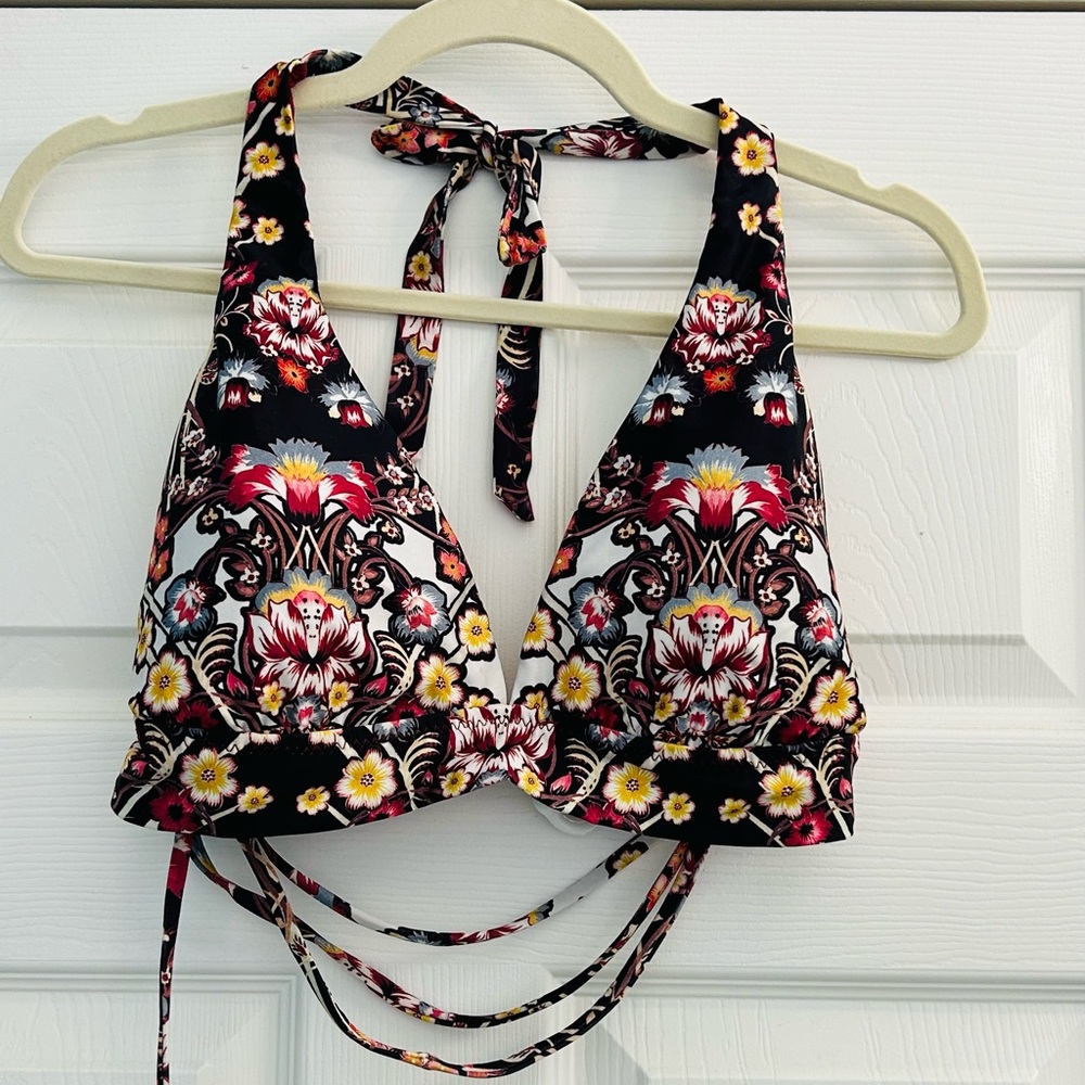 Becca Black Floral 2 Piece Bikini